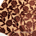 Woven Plaid Print Flower Burn Out Velvet Fabric